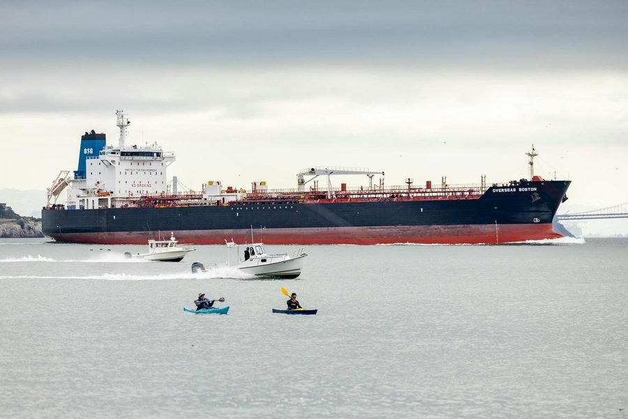 LNG tanker in harbor